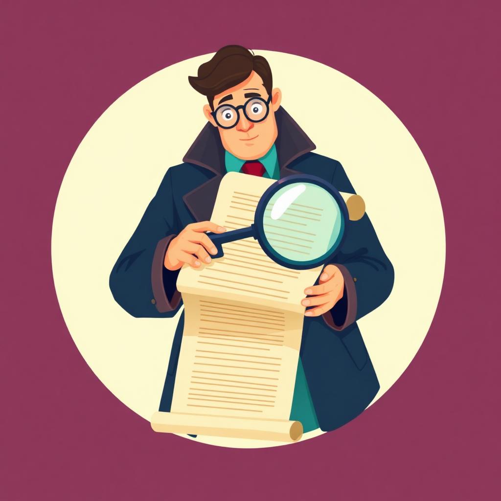 A detective inspecting a ledger